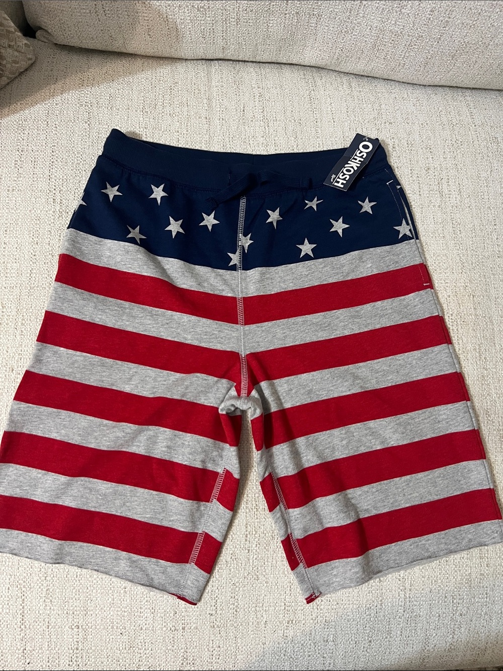 OshKosh B'gosh Red, Gray & Navy Star Stripe Shorts